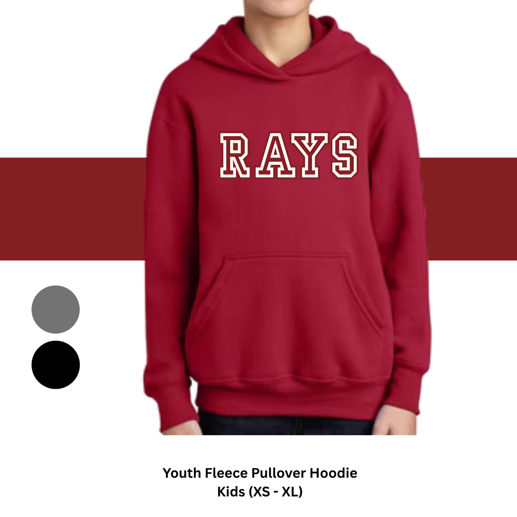 KIDS FLEECE FLEECE HOODIE  - UNISEX (YXS-YXL)