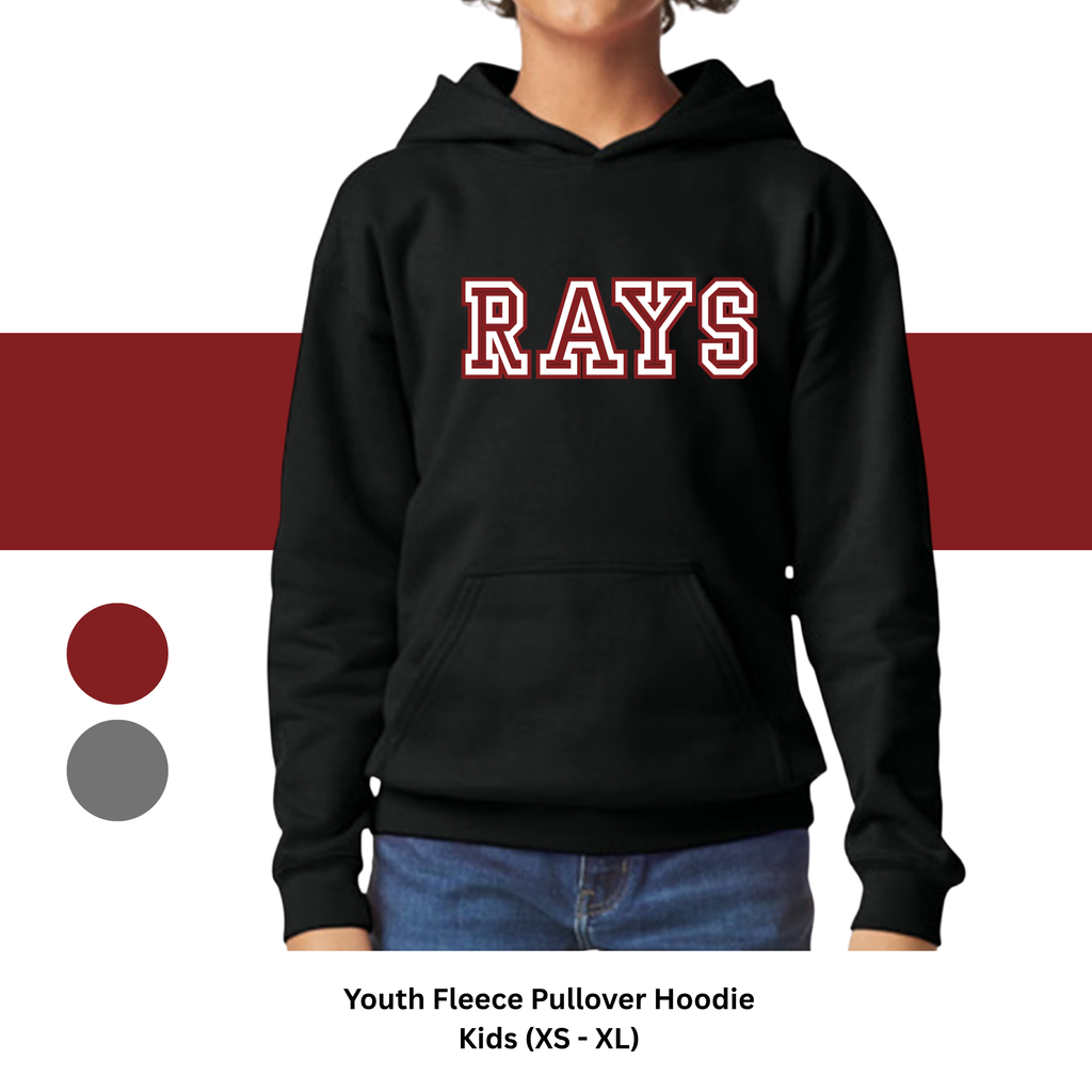 KIDS FLEECE FLEECE HOODIE  - UNISEX (YXS-YXL)