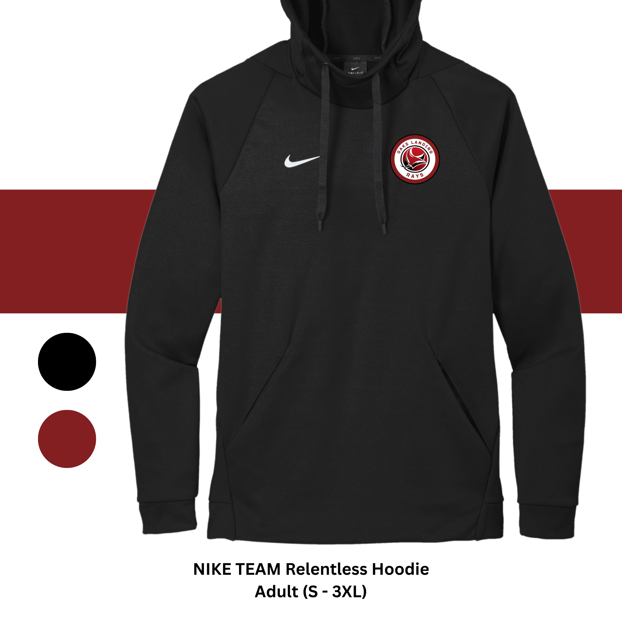 MENS - ADULT NIKE TEAM RELENTLESS HOODIE LS (XS-3XL)