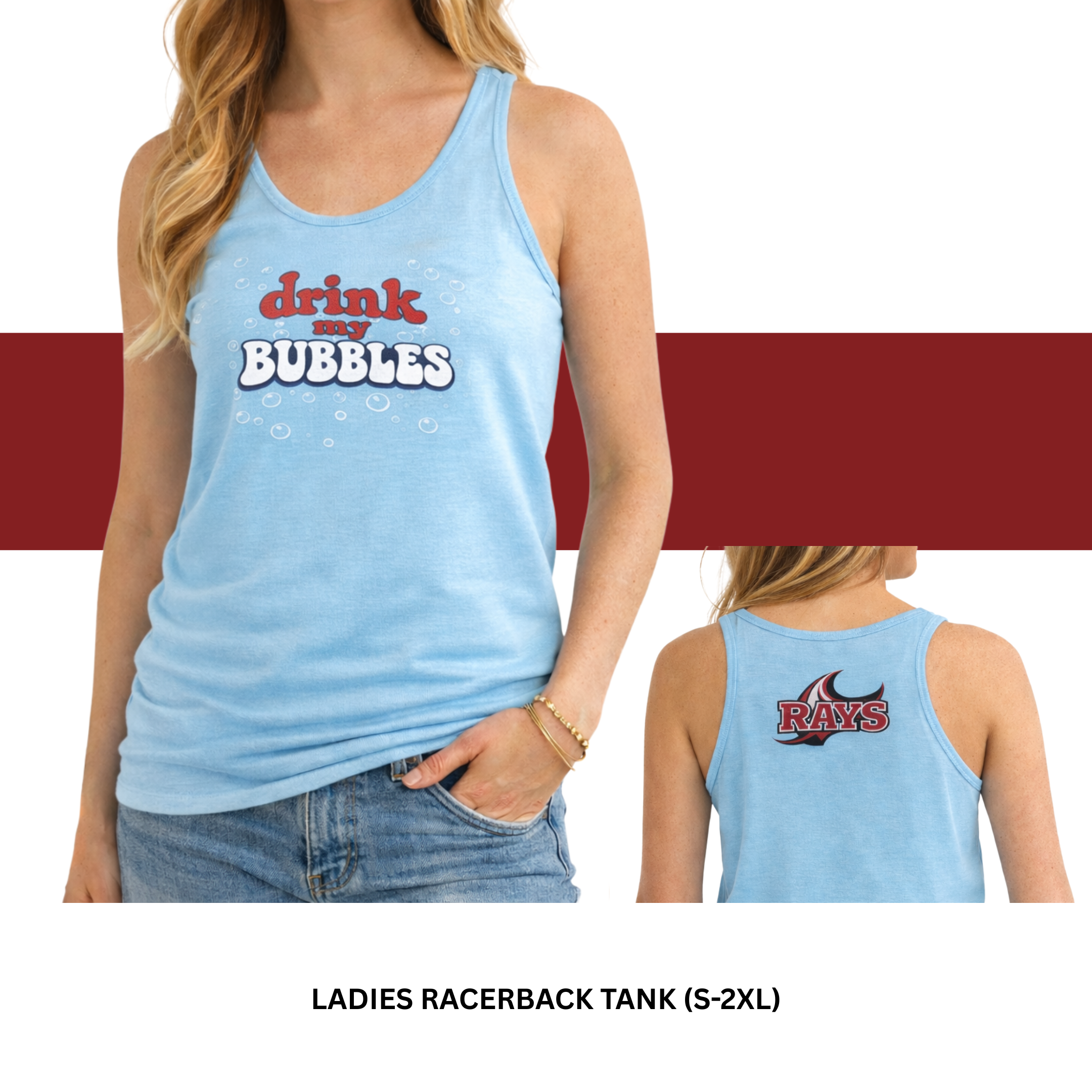 WOMEN'S "BUBBLES" RACERBACK TANK  (S-2XL)