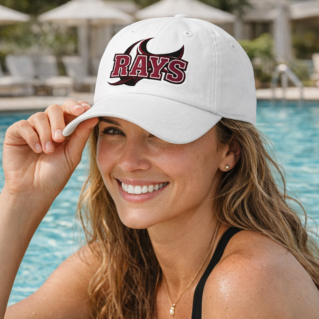 RAYS Team Baseball Cap - WHITE (Adjustable)